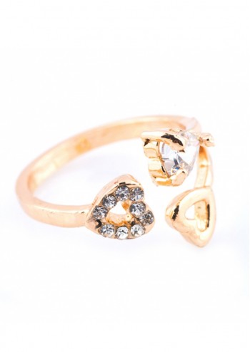 Gold Love Triangle Ring