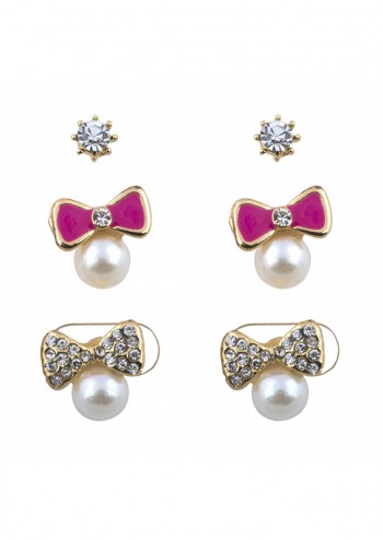 Pearly Bow Stud Set