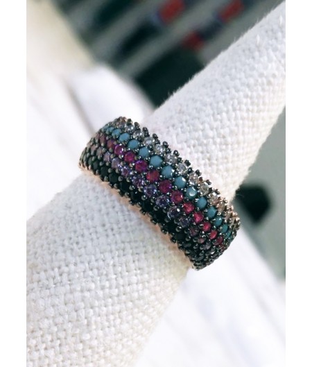 5 Line Multicolor Ring