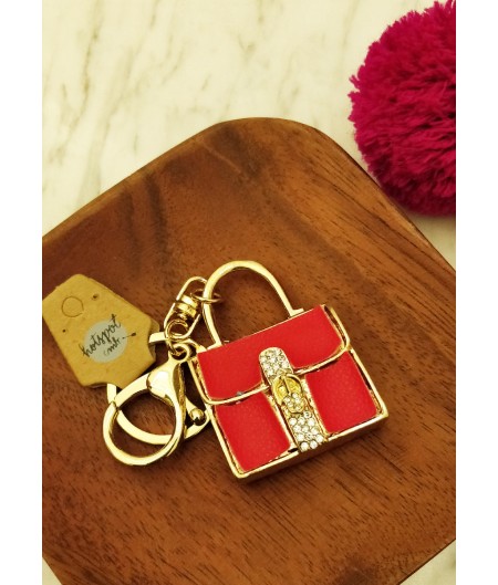 Bling Bag Red Keychain
