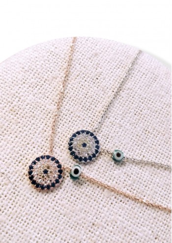 Blue Eye Neckless Rose Gold