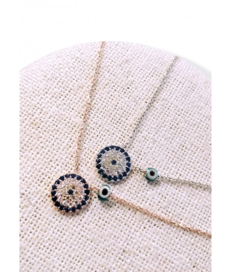 Blue Eye Neckless Rose Gold