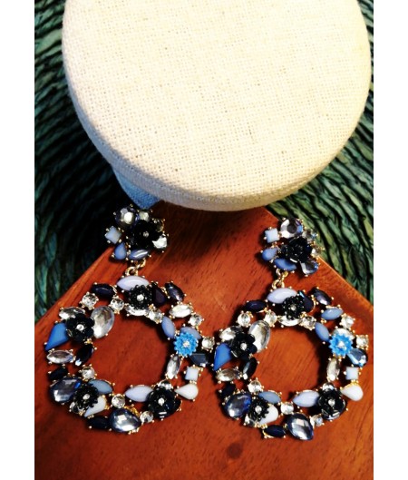 Blue Floral Hoop