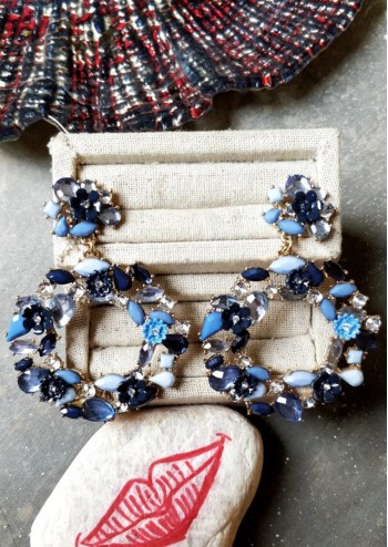 Blue Floral Hoop