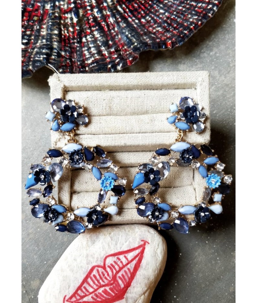 Blue Floral Hoop