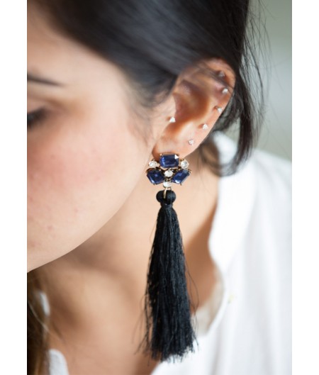 Blue Tri Gem Tassele
