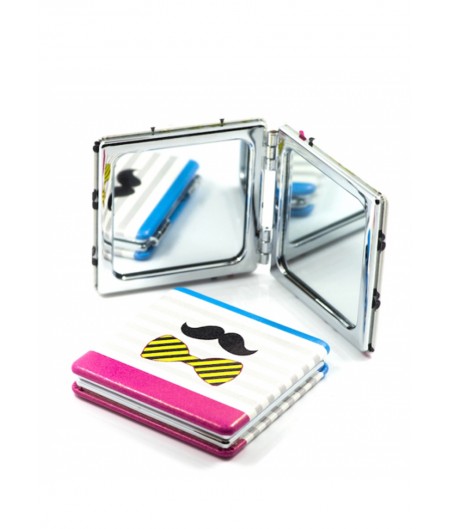Bowtie Mustache Compact Mirror