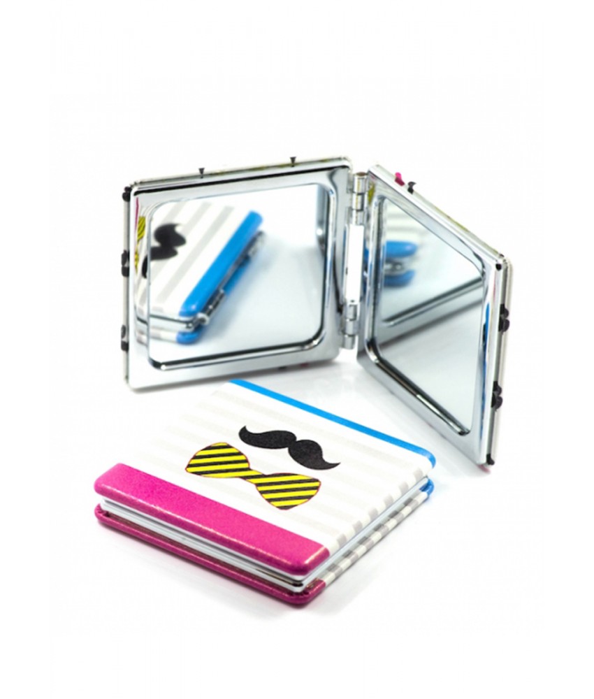 Bowtie Mustache Compact Mirror