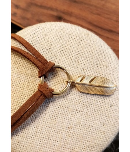 Brown Leather Choker