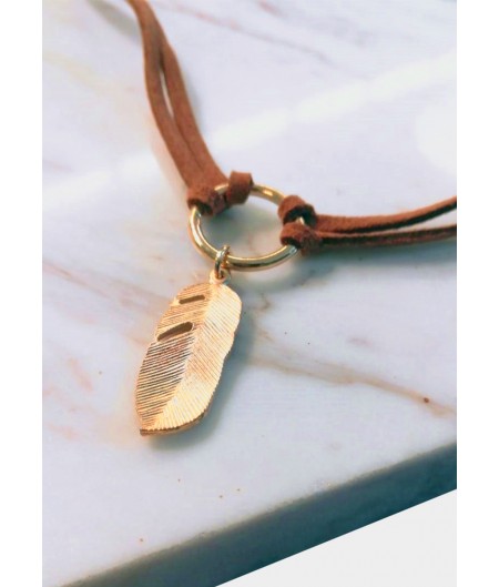Brown Leather Choker