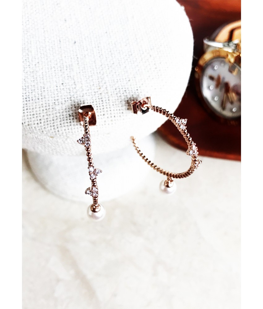 Diamond Pearl Hoop