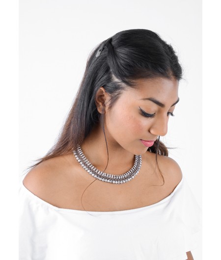 Diamond Railway Necklace