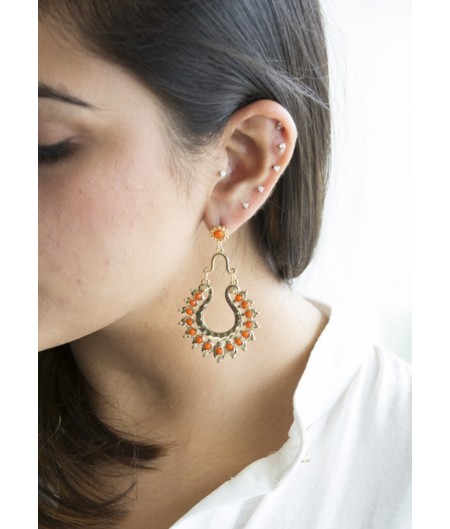 Ethnic Orange Hoops
