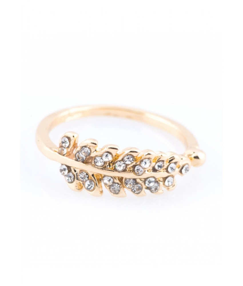 Gold Mink Off Feather Ring