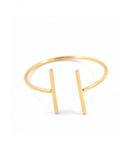 Gold Parallel Bar Cuff
