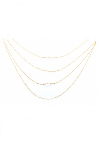 Gold Pearl String Layered Chain