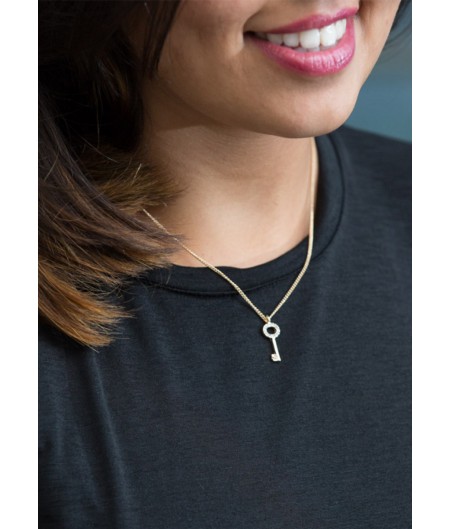 Gold Studded Key To Happiness Chain