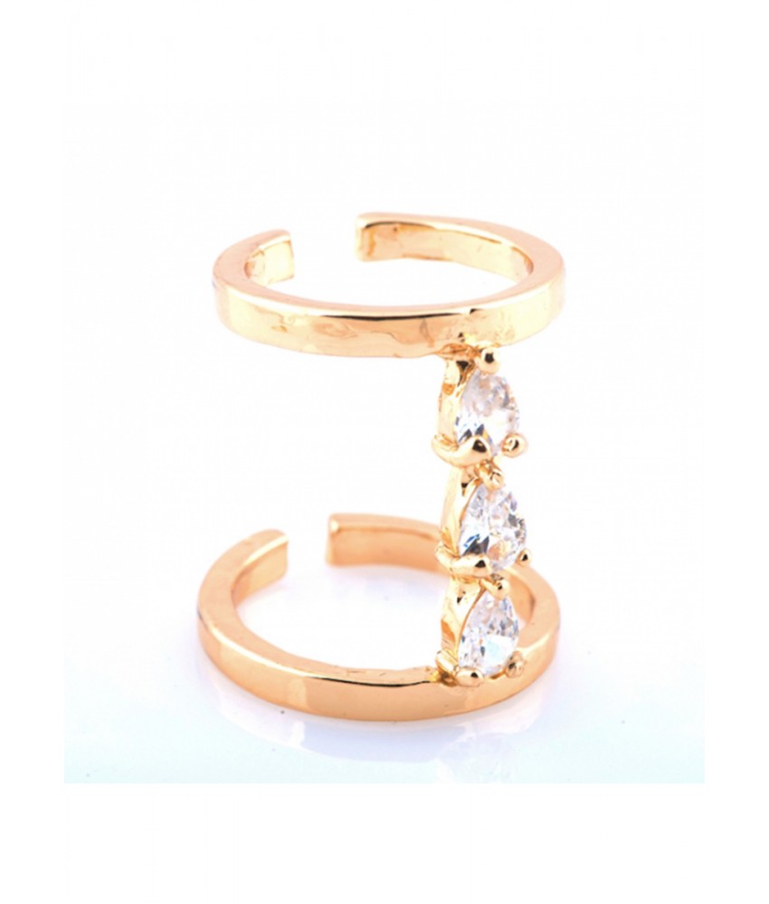 Gold Triple Gem Keychain