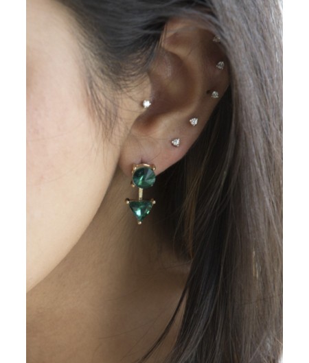 Green Starcut Earring