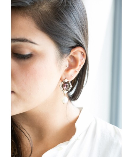 Grey Victorian Earring
