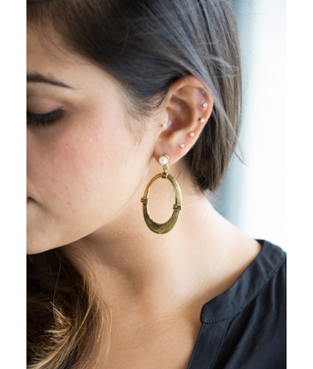 Pearl Gold Hoop