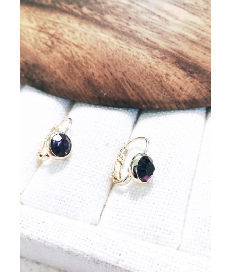 Plum Swarovski Hoop