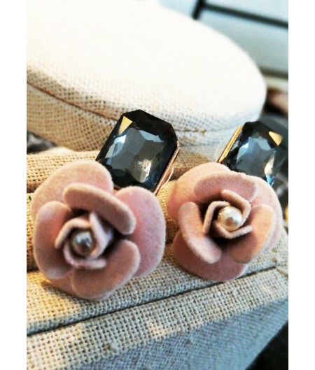 Rose And Crystal Earring