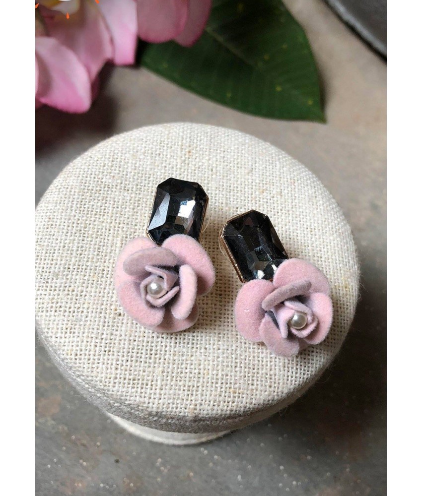 Rose And Crystal Earring
