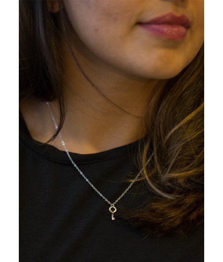 Silver Dainty Key To Happiness Chain