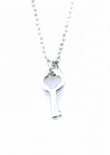 Silver Dainty Key To Happiness Chain