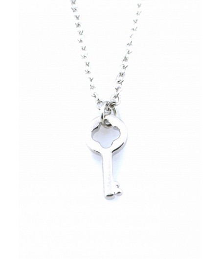 Silver Dainty Key To Happiness Chain