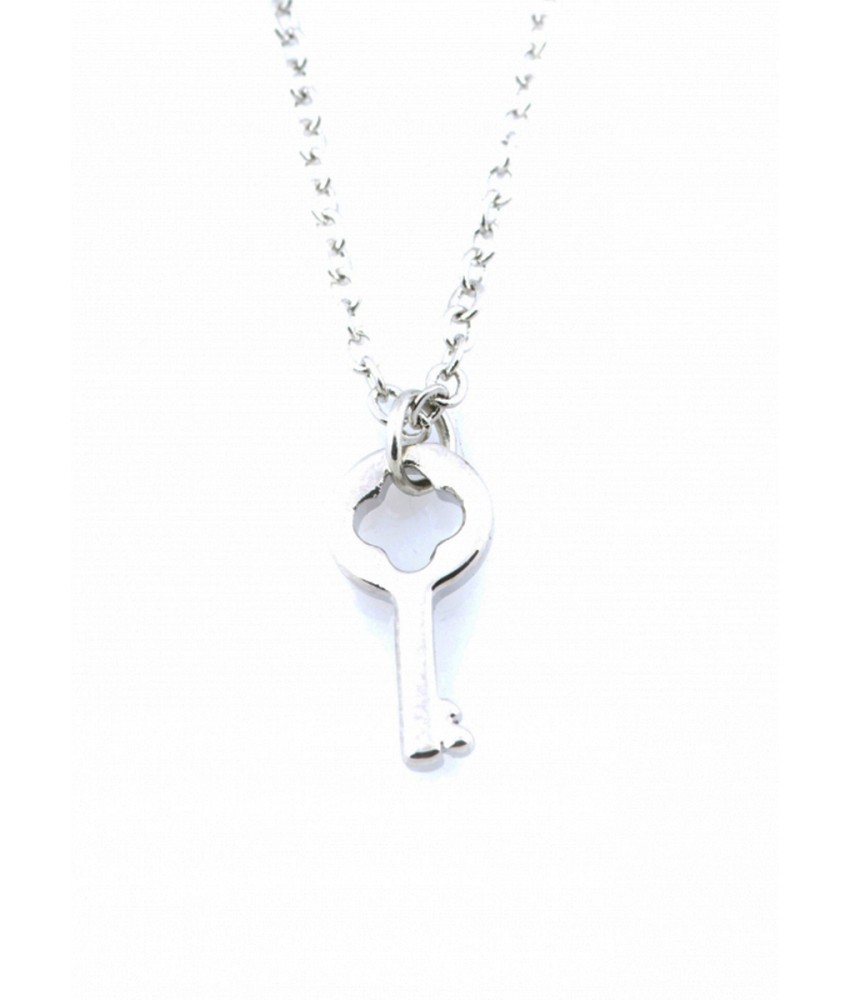 Silver Dainty Key To Happiness Chain