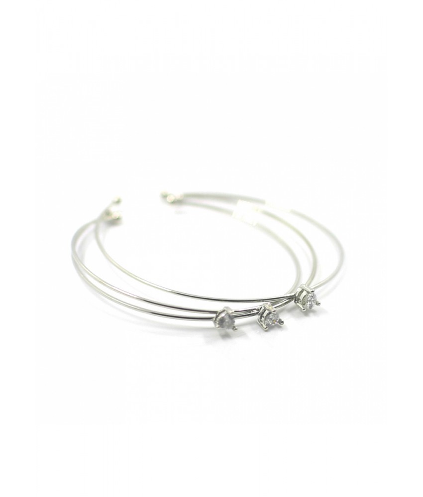 Silver Diamond Bangles