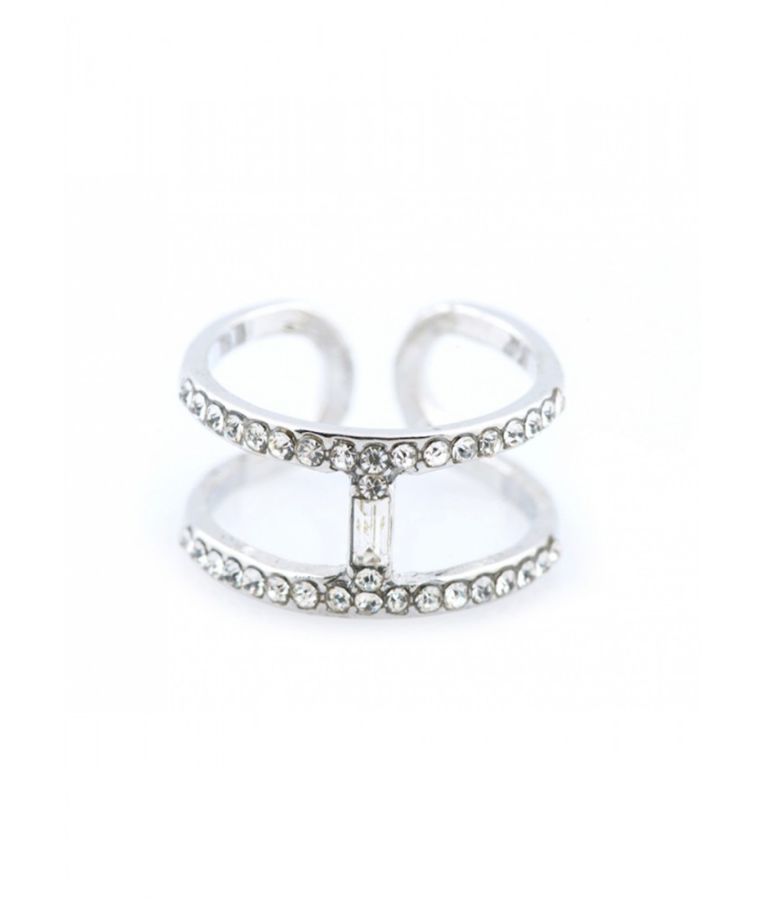 Silver Dual Bar Ring