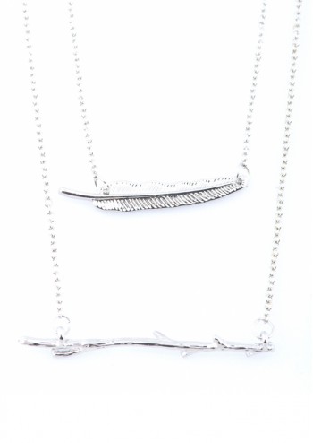Silver Feather Elements Pendant