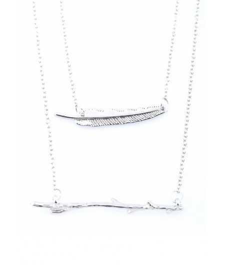 Silver Feather Elements Pendant