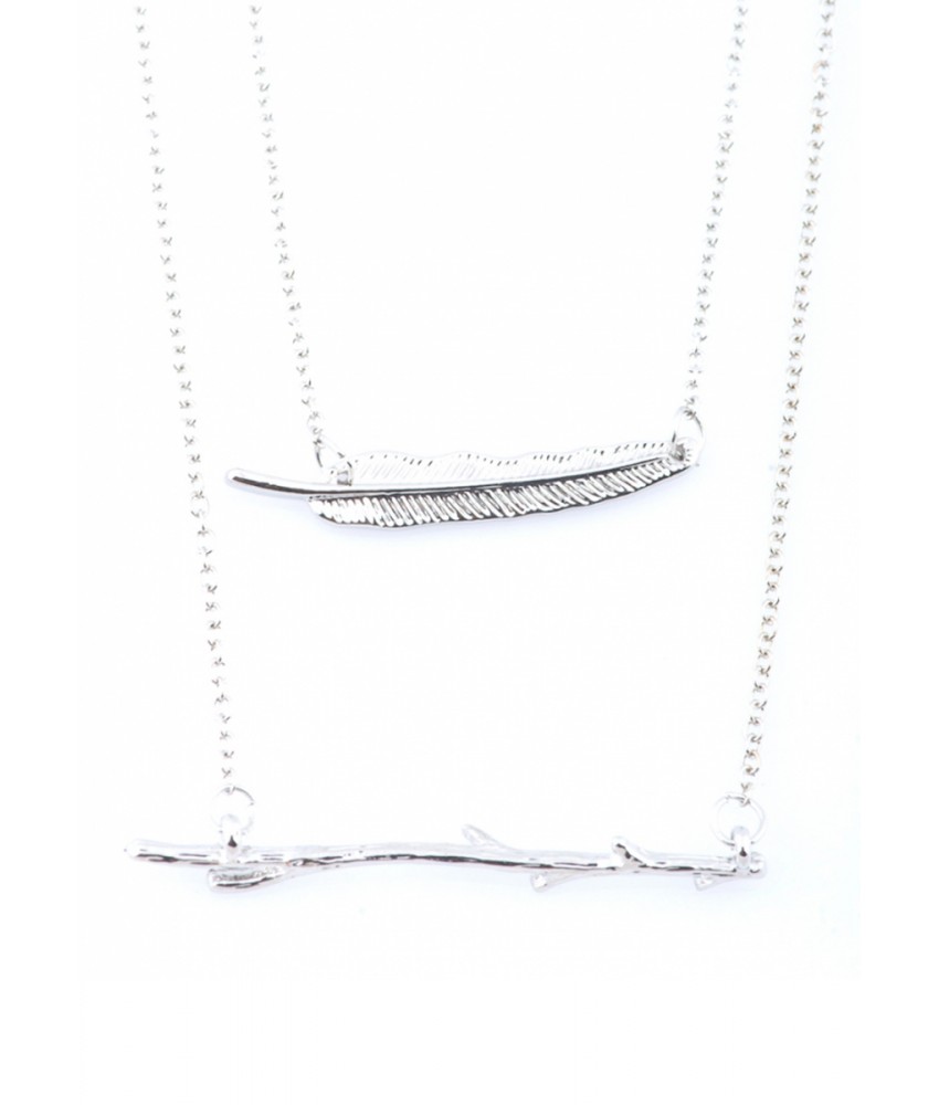 Silver Feather Elements Pendant