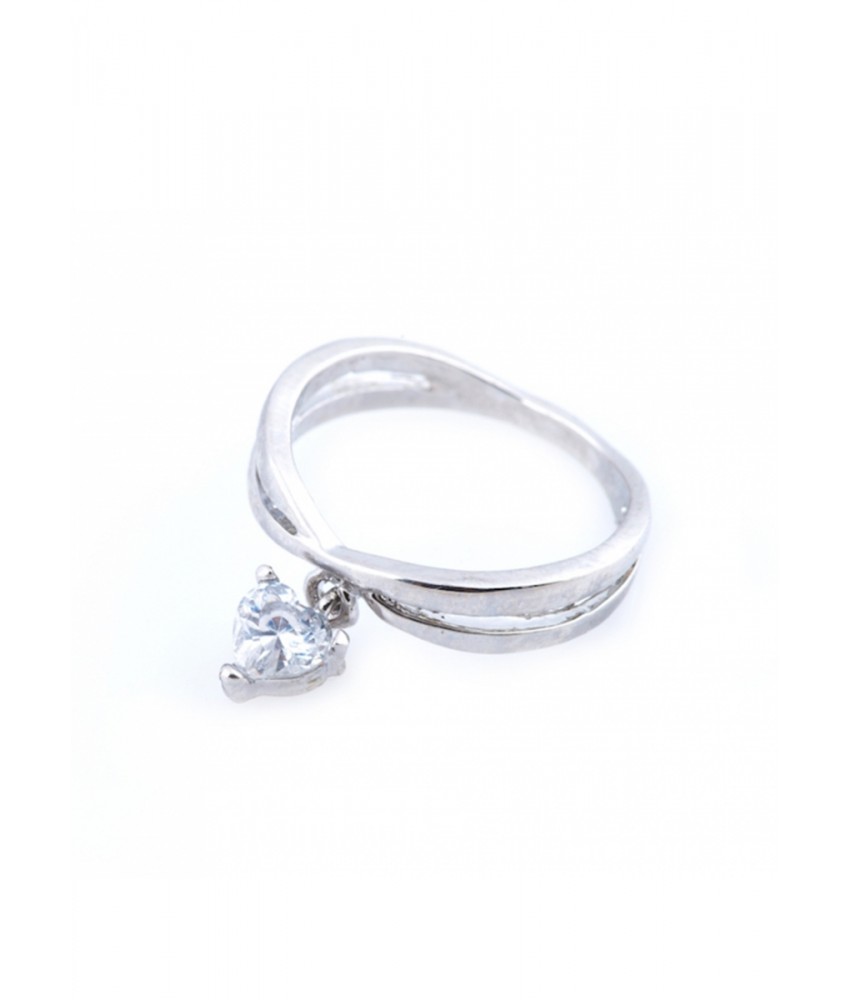 Silver Heart Charm Ring