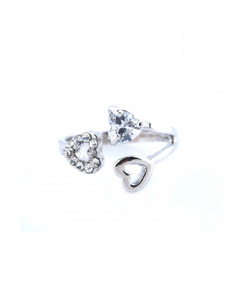 Silver Love Triangle Ring