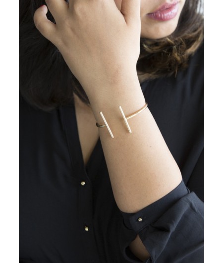 Silver Parallel Bar Cuff