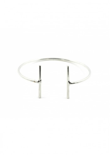 Silver Parallel Bar Cuff