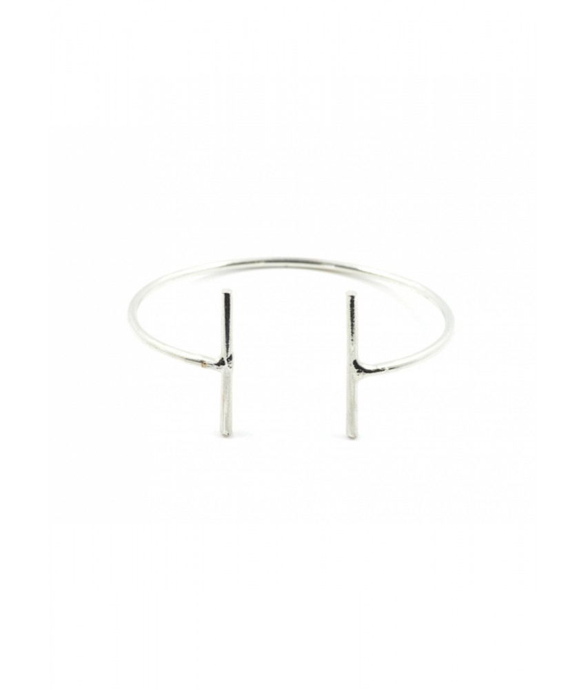 Silver Parallel Bar Cuff