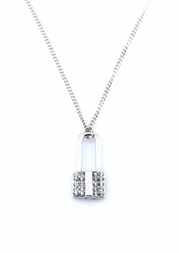 Silver Studded Love Lock Chain