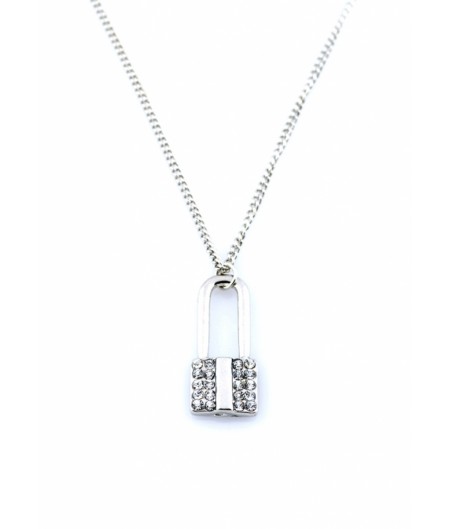 Silver Studded Love Lock Chain
