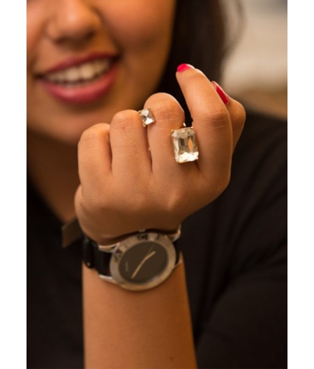 Silver Super Nova Diamond Ring