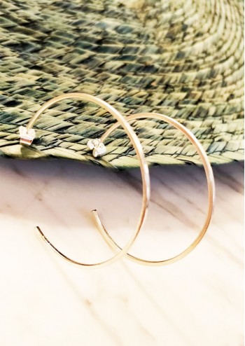 Silver Thin Medium Hoop