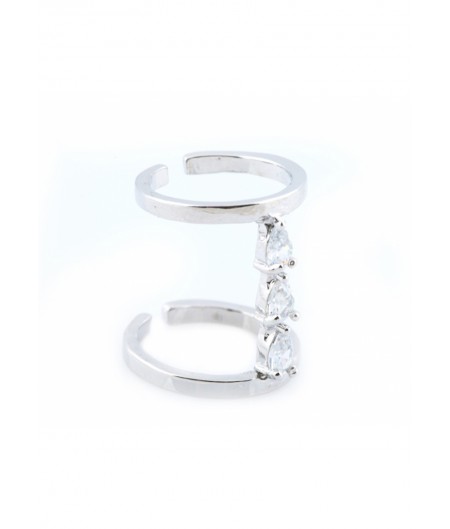 Silver Triple Gem Ring