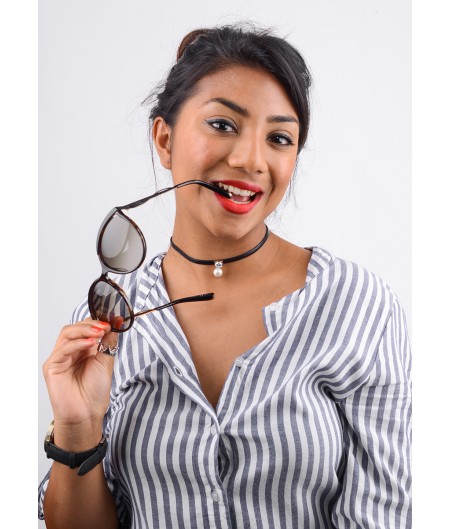 Solitaire Pearl Choker