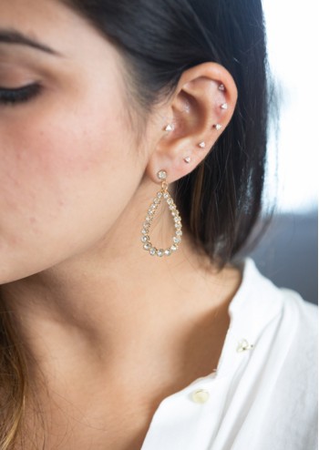 Solitaire Teardrop Earring