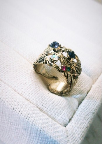 Studded Leaf Ring